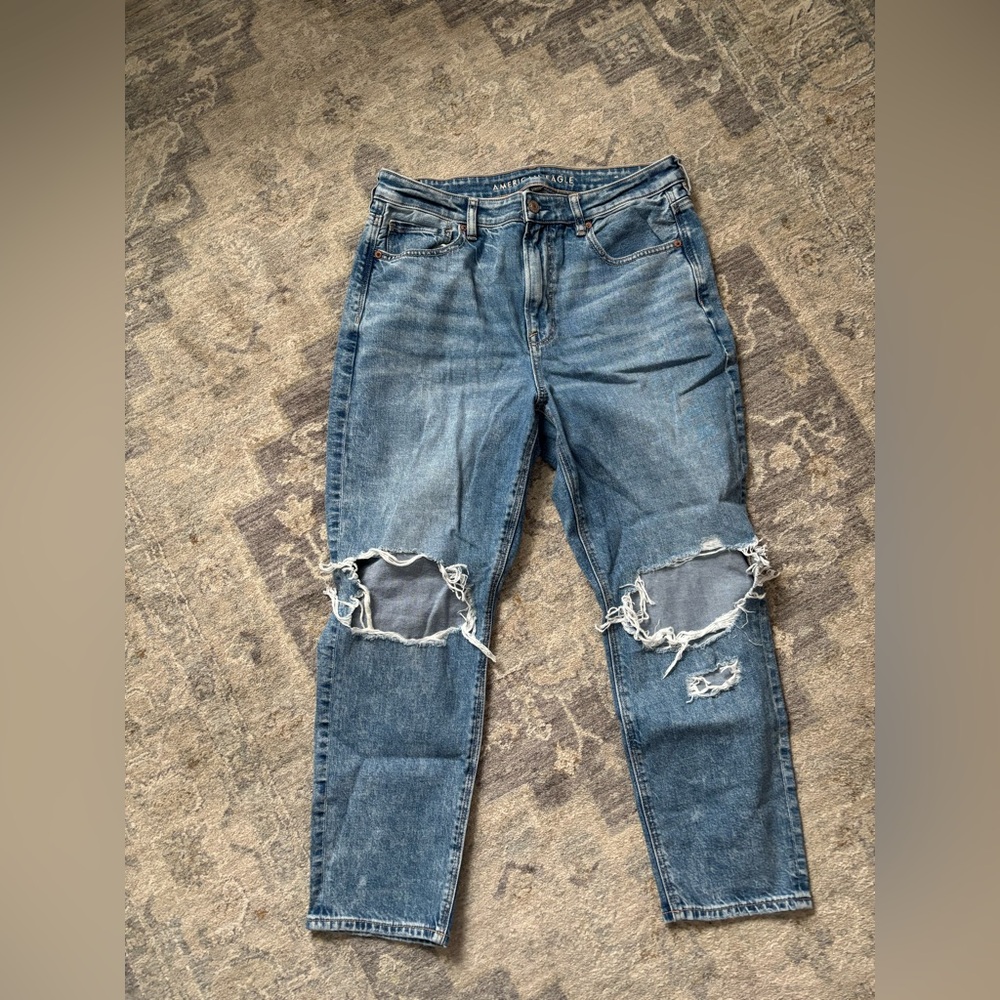 Distressed Blue Jeans
